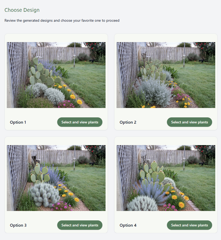 Choose Your Favorite Design in Plantista.AI